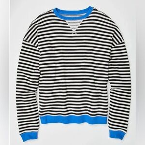 Free People Classic Striped Oversized Crewneck